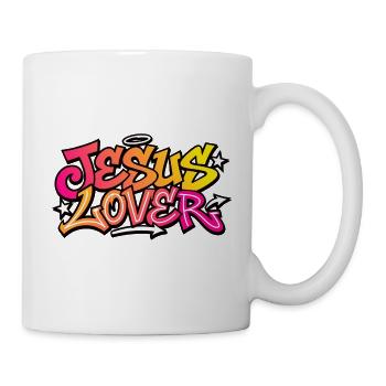 Graphisme néon Jesus Lover - Mug blanc - blanc - Droite