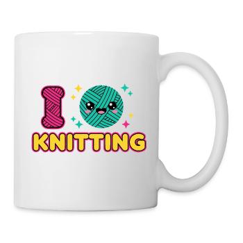 Kawaii Knitting Wool Heart - Mug - white - Right