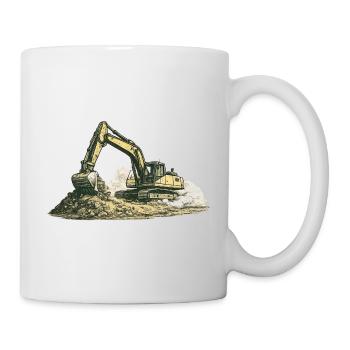 Vintage Excavator Construction Site Construction Machine - Mug - white - Right