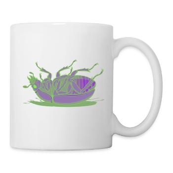 Neongrünes Lila Insekt - Tasse - Weiß - Rechts