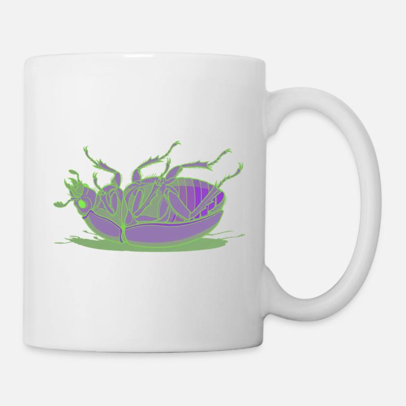 Insecte vert néon violet - Mug blanc - blanc