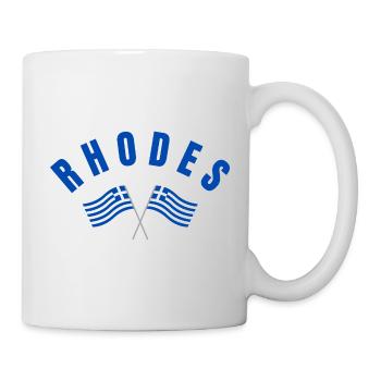 Drapeaux grecs de Rhodes croisés - Mug blanc - blanc - Droite