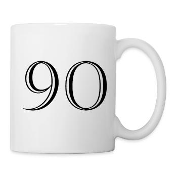 90. 90 ANS. 90e ANNIVERSAIRE. ANNIVERSAIRE 90 ANS. - Mug blanc - blanc - Droite