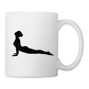 Cobra Yoga Pose Silhouette - Mug - white - Right