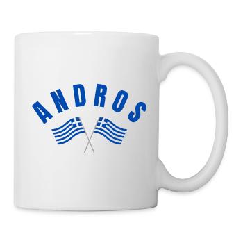 Andros Crossed Greek Flags  - Mug - white - Right