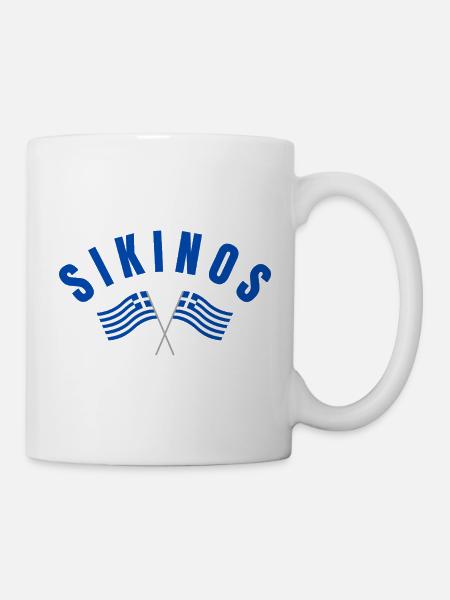 Sikinos Griechische Flaggen - Tasse - Weiß