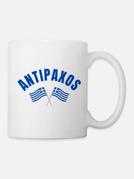 Antipaxos griechische Flaggen - Tasse - Weiß