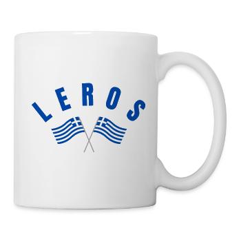 Leros: Griechische Flaggen - Tasse - Weiß - Rechts
