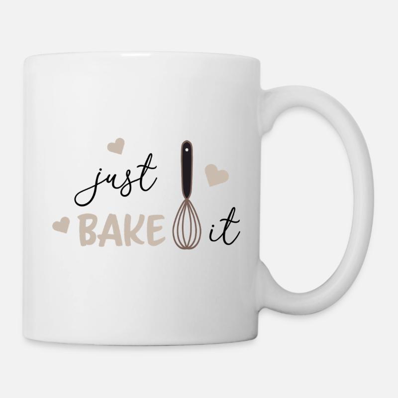Backe es einfach lustig Backliebhaber Küchen-Tee - Tasse - Weiß