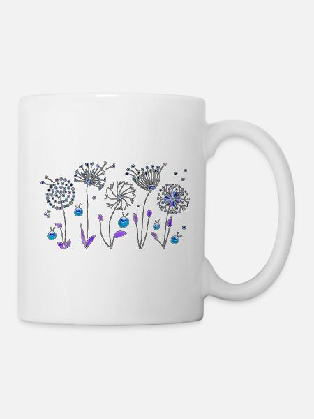 Blumen - Tasse - Weiß