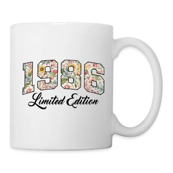 Design vintage floral de collège 1986 - Mug blanc - blanc - Droite