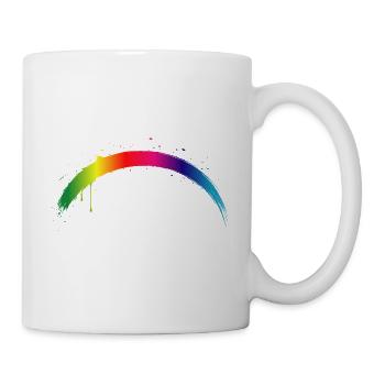 Regenbogen Bogen Farbverlauf Splash Kunst - Tasse - Weiß - Rechts