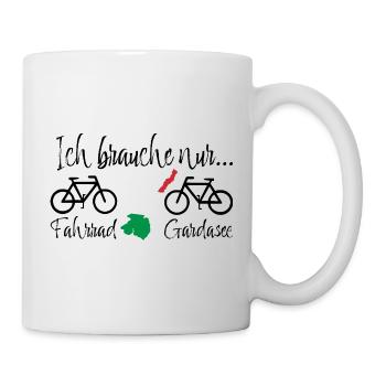 Gardasee mit Fahrrad - Tasse - Weiß - Rechts