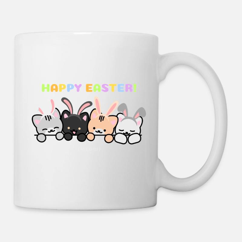 Cats with Rabbit Ear Bands - Mug - white