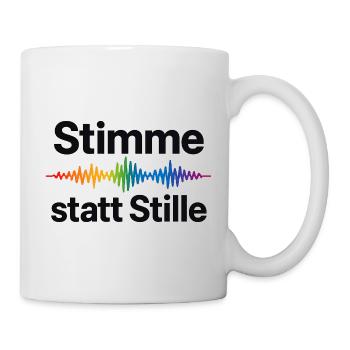 Stimme statt Stille Regenbogen Motiv - Tasse - Weiß - Rechts
