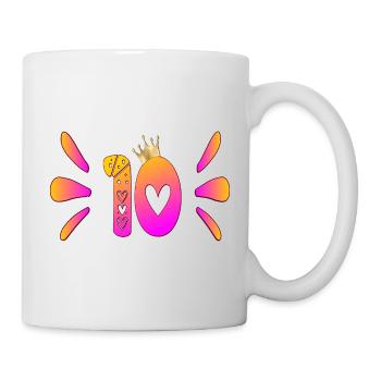 Zehn 10. Geburtstag - Tasse - Weiß - Rechts