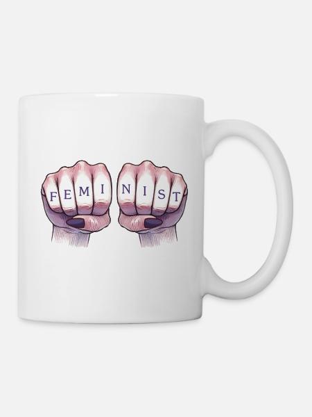 Feministische Fäuste - Tasse - Weiß