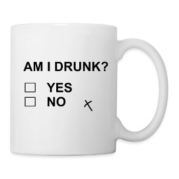 Am I Drunk Yes No Funny Drinking Party Design - Mug - white - Right