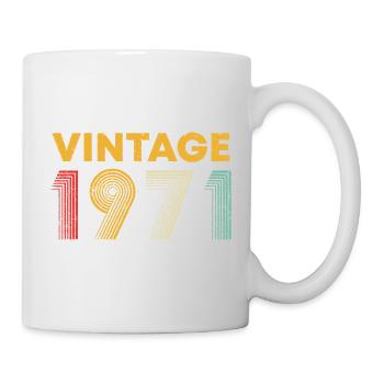 Logo vintage à rayures néon de 1971 - Mug blanc - blanc - Droite