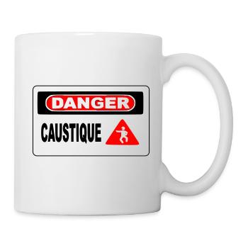 Panneau Danger Caustique - Mug blanc - blanc - Droite