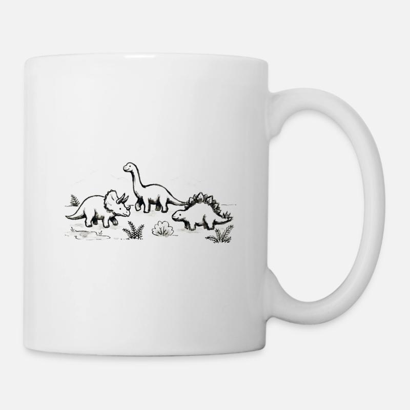 Rencontre des dinosaures - Mug blanc - blanc