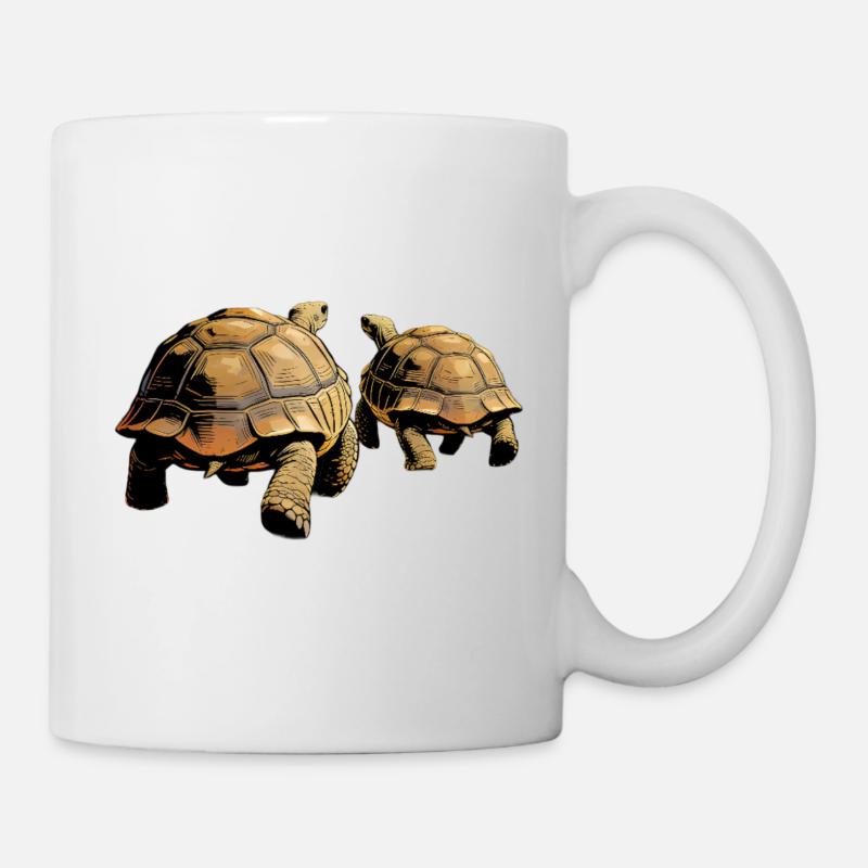 Duo turtles in the evening light - Mug - white