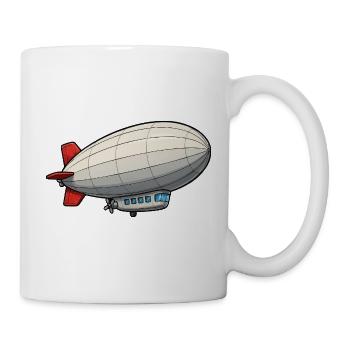 Airship Cartoon Zeppelin - Mug - white - Right
