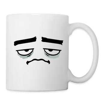 Mürrisches Trauriges Enttäuschtes Gesicht Lustig - Mug blanc - blanc - Droite