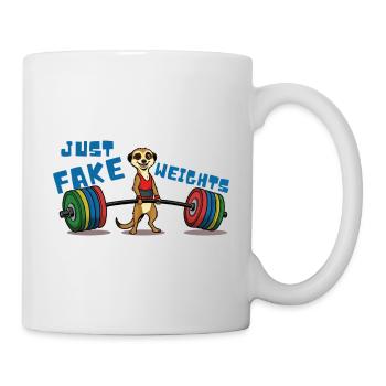 Plaisir en musculation de suricate - Juste des fausses charges - Mug blanc - blanc - Droite