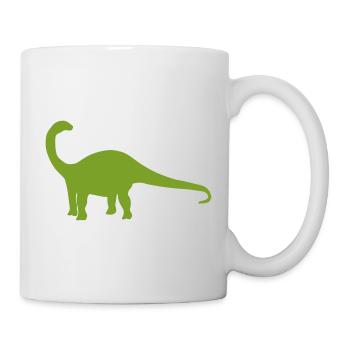 Silhouette de dinosaure vert - Mug blanc - blanc - Droite