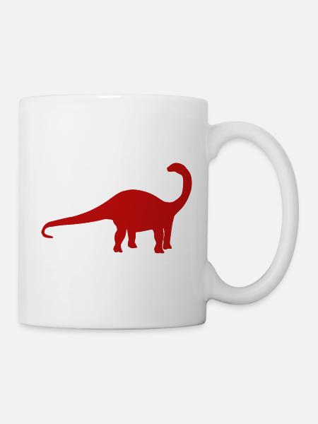 Brontosaurus Silhouette - Tasse - Weiß
