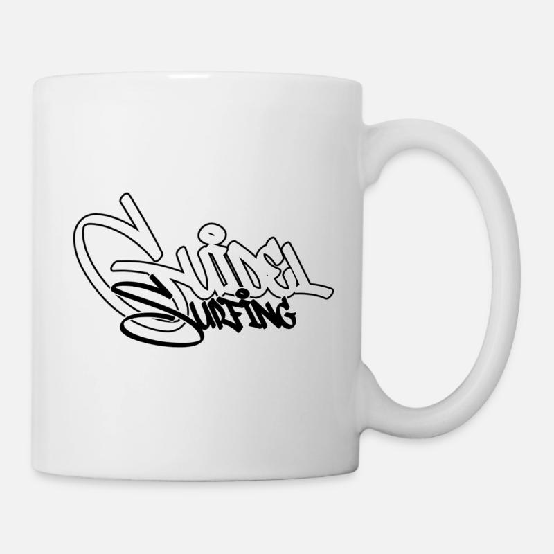 Surfen Graffiti Schwarz - Tasse - Weiß
