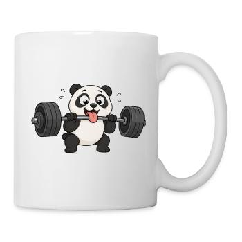 Süßer Panda Cartoon Fitness Bodybuilder Krafttrain - Tasse - Weiß - Rechts