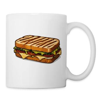 KäseSandwich Cartoon Illustration - Tasse - Weiß - Rechts