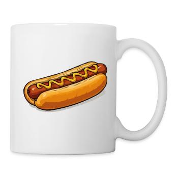 Comic de hot-dogs joyeux - Mug blanc - blanc - Droite