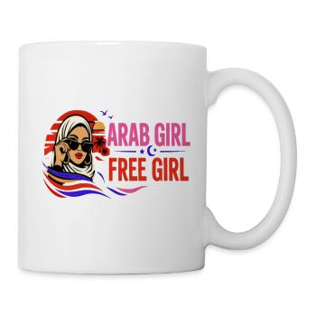 Arab Girl Free Girl – Arab Feminine Freedom Design - Mug - white - Right