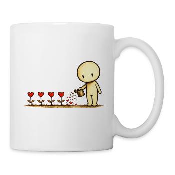 The Little Thought | Be Good | Heart Flower Motif - Mug - white - Right