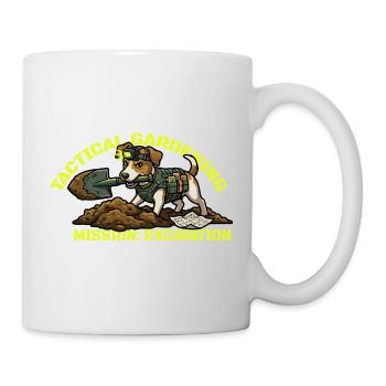 Taktischer Gartenhund: Mission Excavation - Tasse - Weiß - Rechts