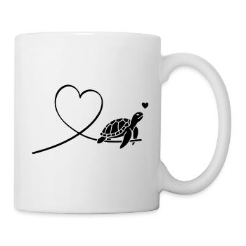 Turtle with Heart Marine Conservation Animal Welfare - Mug - white - Right