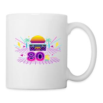 Neon 80er Boombox Sonnenuntergang - Tasse - Weiß - Rechts