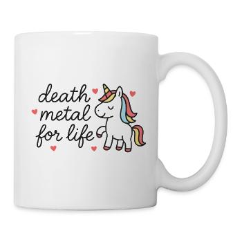 Death Metal for Life Einhorn - Tasse - Weiß - Rechts