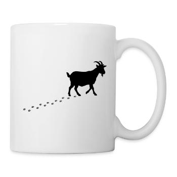 Ziege Fussspuren Hufe - Tasse - Weiß - Rechts