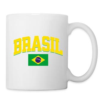 Brazil Football Lover Retro Sports Design - Mug - white - Right