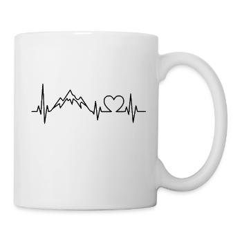 Montagne Battements de coeur Montagnes - Mug blanc - blanc - Droite