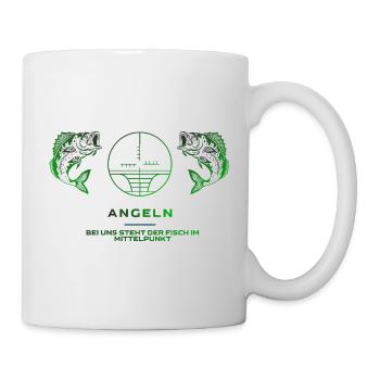 Angeln Logo Angler Shirt - Tasse - Weiß - Rechts
