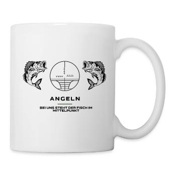 Angeln aus Leidenschaft  Angler Shirt - Tasse - Weiß - Rechts