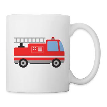 Feuerwehrauto - Tasse - Weiß - Rechts