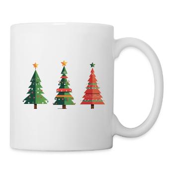 Dreifache Weihnachtsbaum Muster - Tasse - Weiß - Rechts