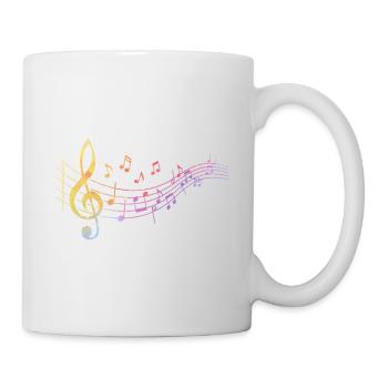 Musik Noten Notenschlüssel Musiker Musiklehrer - Tasse - Weiß - Rechts