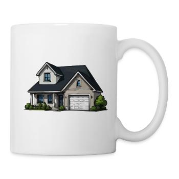 Ländliches Haus Illustration - Tasse - Weiß - Rechts